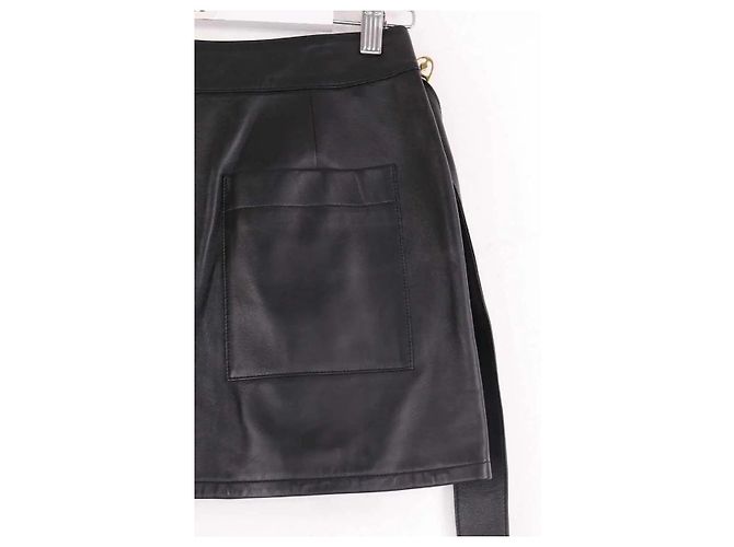 Minifalda de cuero negra Louis Vuitton Negro - vista 4