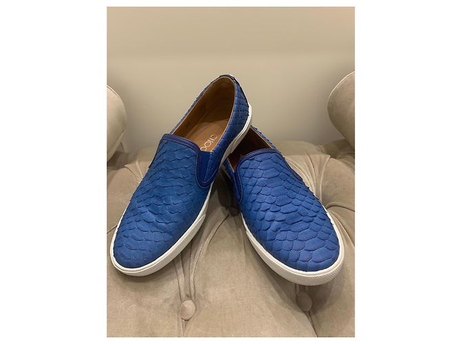 Jimmy Choo Blue Python Slip-On Sneaker Blau - Ansicht 2