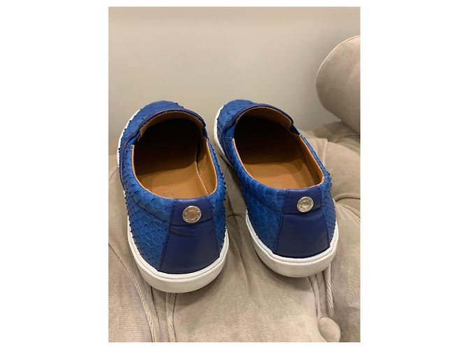 Jimmy Choo Blue Python Slip-On Sneaker Blau - Ansicht 4