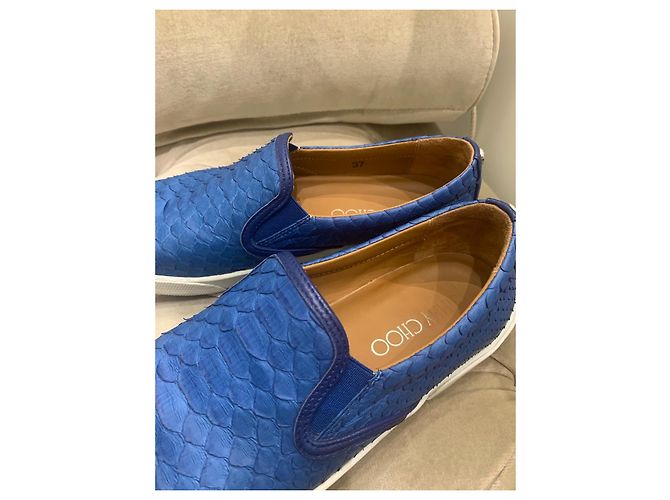 Jimmy Choo Blue Python Slip-On Sneaker Blau - Ansicht 6