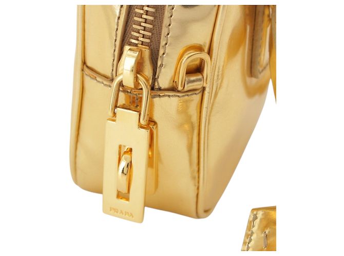 Borsa Prada Mini Metallic Vitello Gold con manico superiore D'oro - vista 11