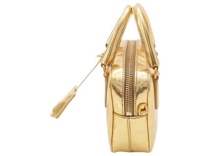 Borsa Prada Mini Metallic Vitello Gold con manico superiore D'oro - vista 3