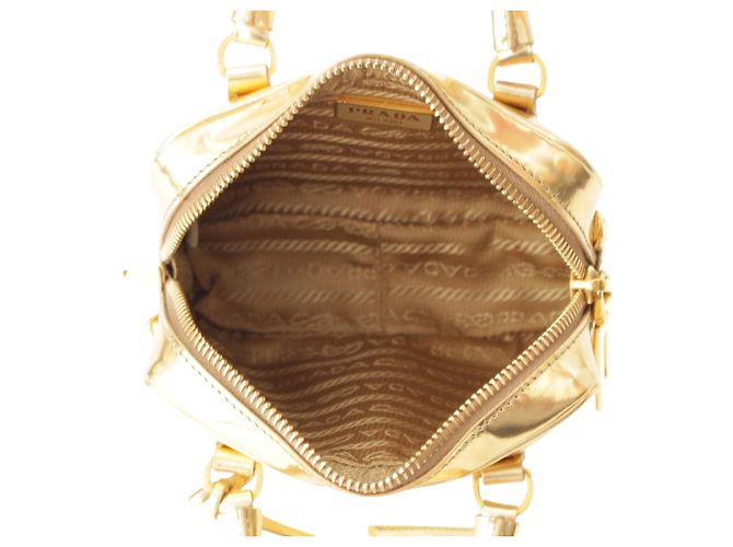 Borsa Prada Mini Metallic Vitello Gold con manico superiore D'oro - vista 6