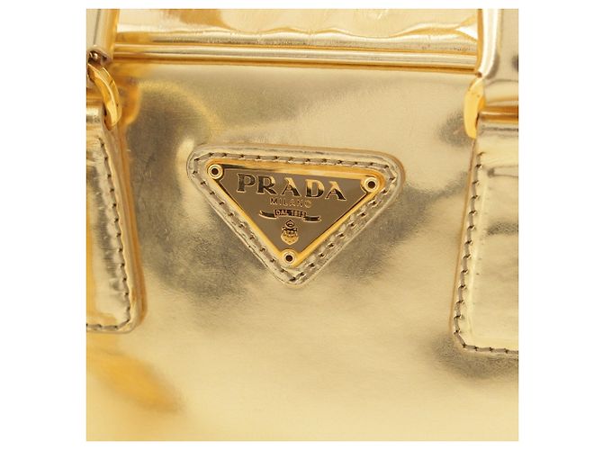 Borsa Prada Mini Metallic Vitello Gold con manico superiore D'oro - vista 8