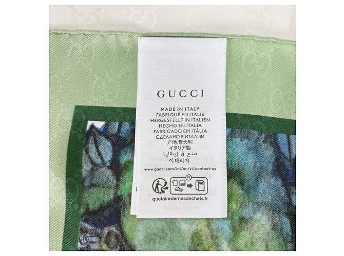 Lenço de seda Gucci com design de gato Azul Multicor - vista 2