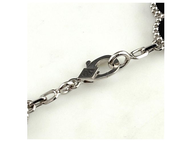 Van Cleef & Arpels Vintage Alhambra Onyx Diamant Armband - Ansicht 4
