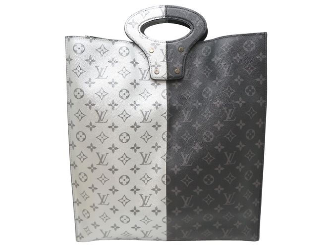 Louis Vuitton Monogram Eclipse Split Tote Noir Argenté - vue 2