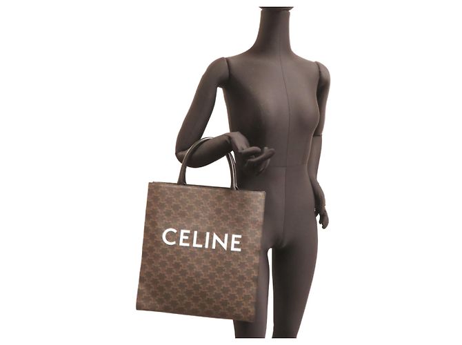 Céline Bolso Tote Vertical Medium Celine Castaño - vista 9