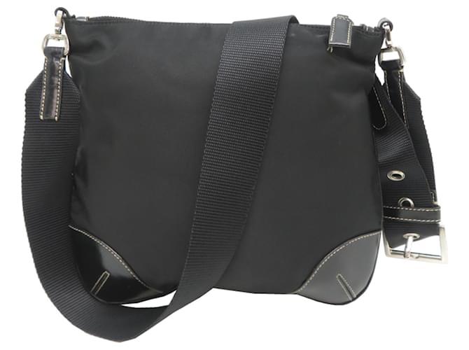 Borsa a tracolla Prada in nylon nero da donna - vista 2