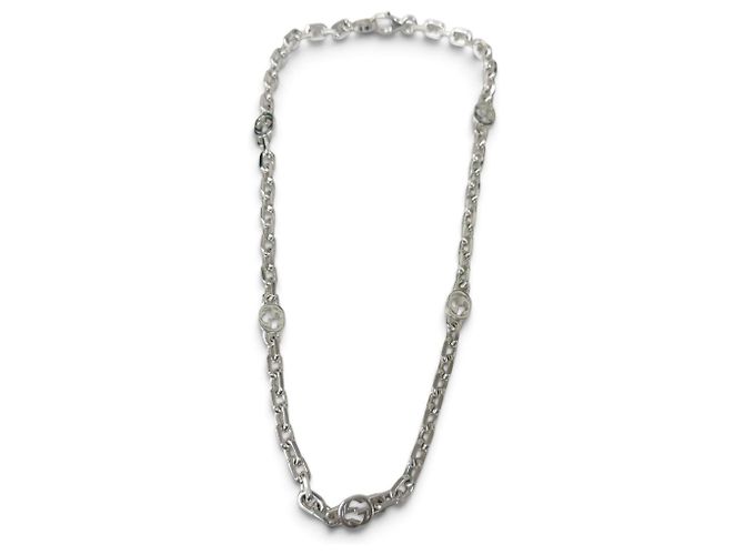 Collana a catena Gucci Interlocking G Argento - vista 3