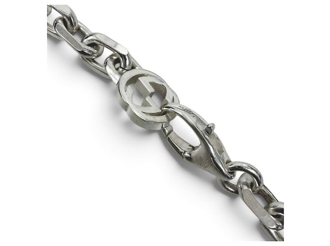 Collana a catena Gucci Interlocking G Argento - vista 4