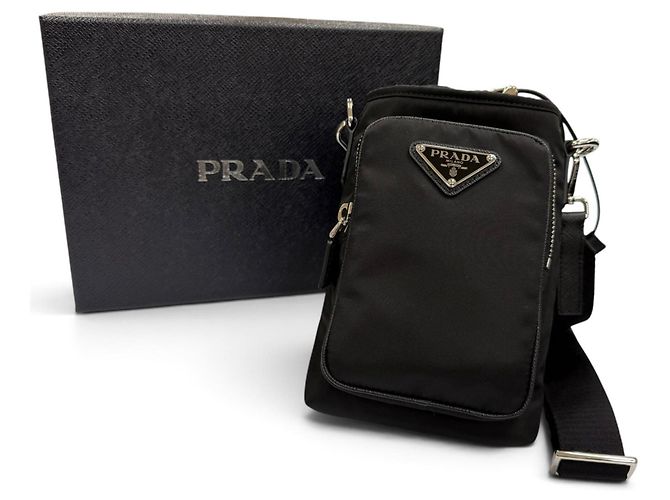 Borsa a tracolla Prada in nylon e pelle Nero - vista 2