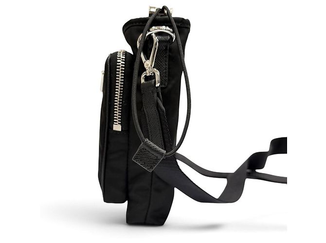 Borsa a tracolla Prada in nylon e pelle Nero - vista 5