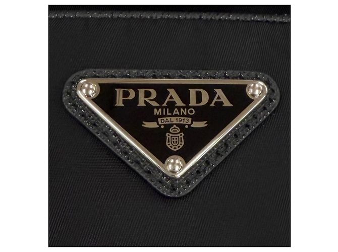 Borsa a tracolla Prada in nylon e pelle Nero - vista 9