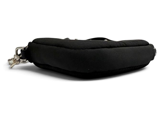 Portachiavi pochette Prada in Re-Nylon con logo triangolare Nero - vista 4