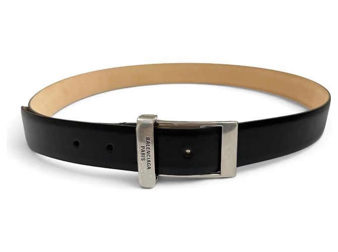 Balenciaga Ledergürtel mit Clip Schwarz - Ansicht 2