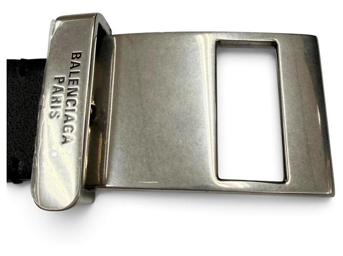 Balenciaga Ledergürtel mit Clip Schwarz - Ansicht 4