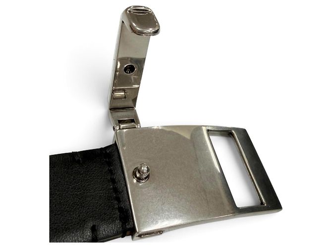 Balenciaga Ledergürtel mit Clip Schwarz - Ansicht 5