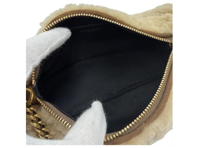 Borsa Saint Laurent Sade Mini Tube Bag Marrone Beige - vista 5