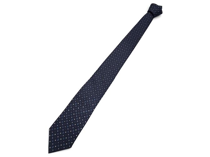 Cravatta da uomo Louis Vuitton in seta blu navy - vista 2