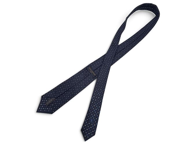 Cravatta da uomo Louis Vuitton in seta blu navy - vista 4