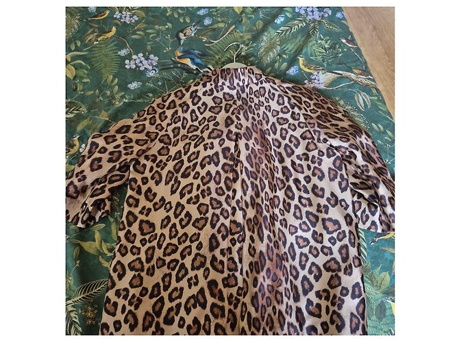 Alberto Biani Chaqueta de seda con estampado de leopardo Castaño - vista 7