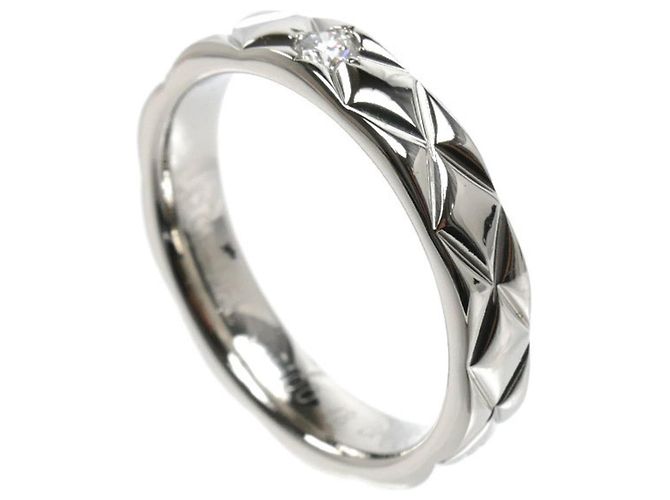 Chanel Platinum Matelassé Bandring mit Diamanten - Ansicht 2