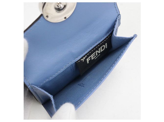 Fendi Blue Leather Tri-fold Wallet - view 5