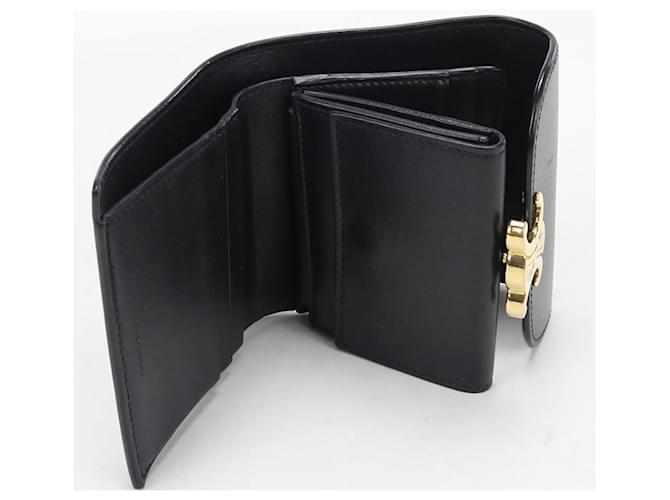 Céline Celine Tri-fold Geldbörse Schwarz - Ansicht 3