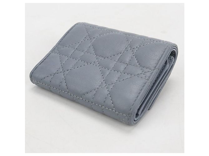 Cartera tri-fold de piel azul Christian Dior - vista 2