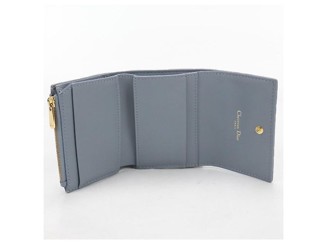 Cartera tri-fold de piel azul Christian Dior - vista 3