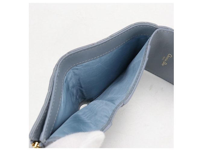 Cartera tri-fold de piel azul Christian Dior - vista 4