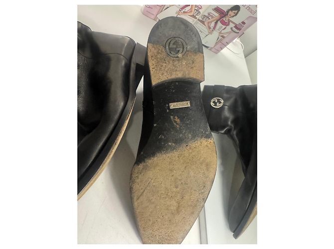 Stivaletti in pelle nera Gucci Nero - vista 4