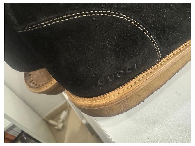 Stivali in camoscio nero Gucci - vista 2