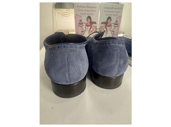 Gucci Chaussures à lacets en daim bleu - vue 5