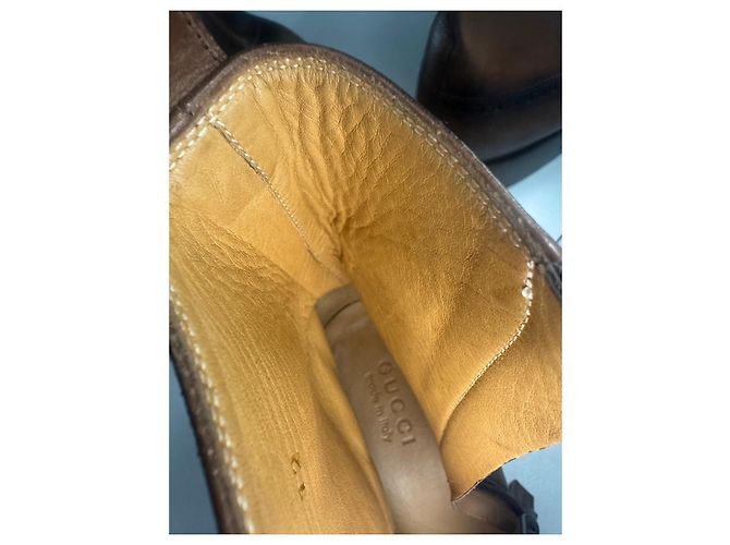 Gucci Stivaletti in pelle marrone con cerniera - vista 9