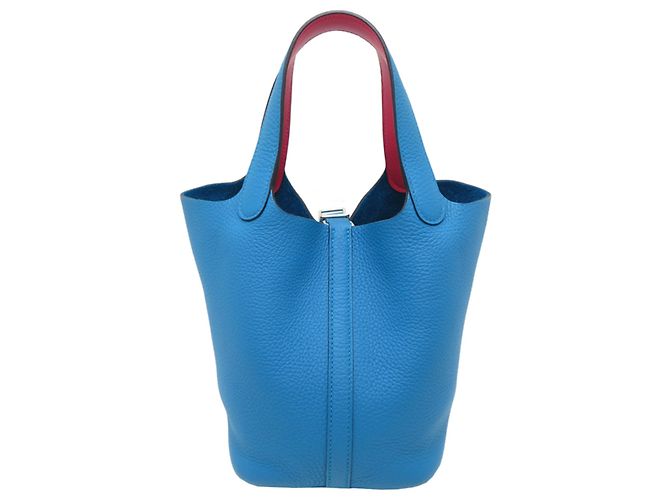 Hermès Borsa Tote Hermes Picotin Lock PM Eclat Blu - vista 2
