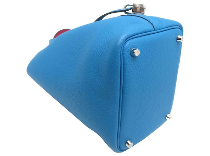 Hermès Borsa Tote Hermes Picotin Lock PM Eclat Blu - vista 3