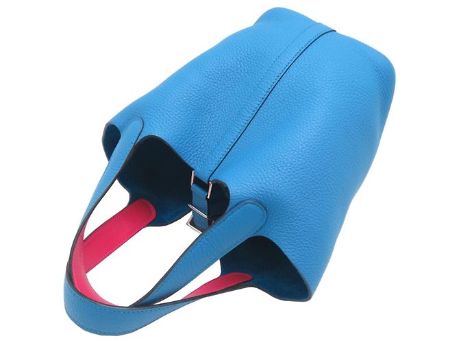 Hermès Borsa Tote Hermes Picotin Lock PM Eclat Blu - vista 4