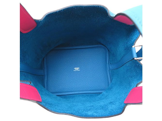 Hermès Borsa Tote Hermes Picotin Lock PM Eclat Blu - vista 6