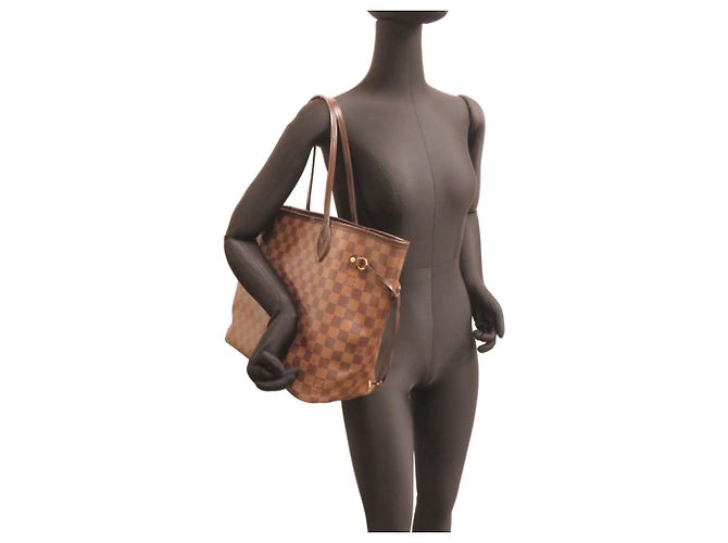 Borsa Tote Louis Vuitton Neverfull MM da donna Marrone - vista 8