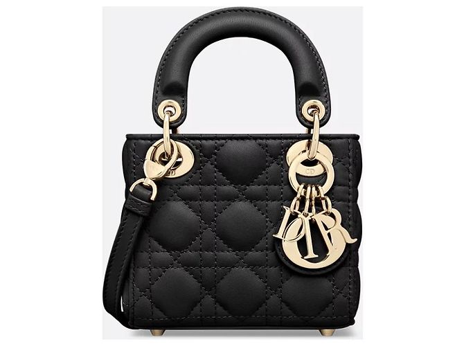 Schwarze micro Lady Dior Tasche - Ansicht 9
