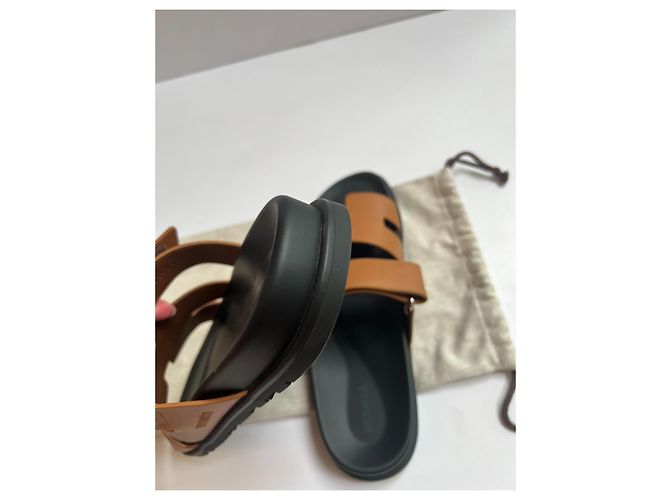 Sandali Hermès Chypre in pelle Marrone - vista 11