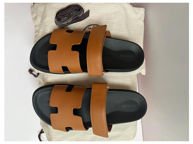 Sandali Hermès Chypre in pelle Marrone - vista 12