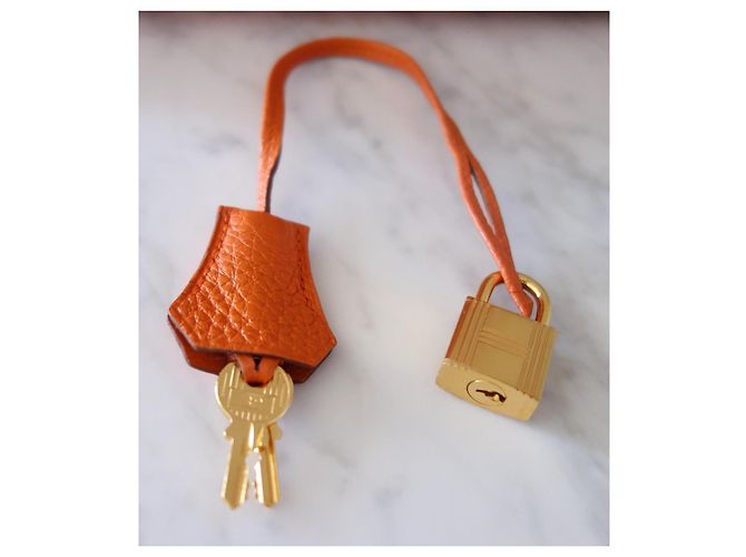 borsa Hermès Birkin 35 togo orange Arancione - vista 12