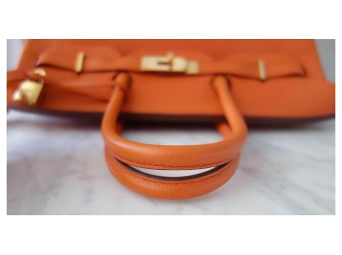 borsa Hermès Birkin 35 togo orange Arancione - vista 3