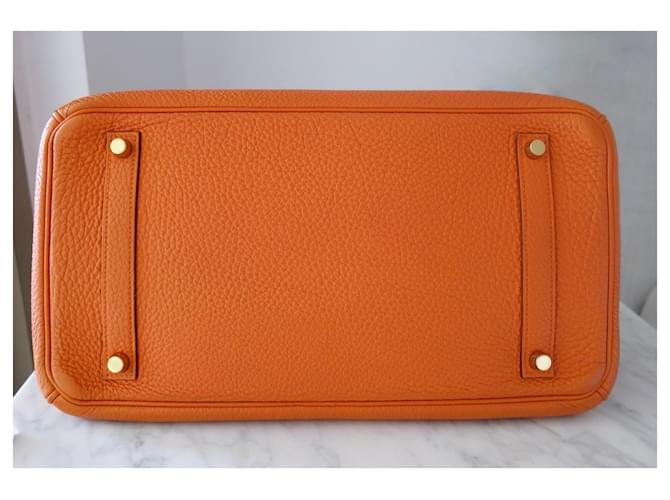 borsa Hermès Birkin 35 togo orange Arancione - vista 4