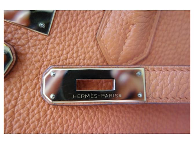 borsa Hermès Birkin 35 togo orange Arancione - vista 8