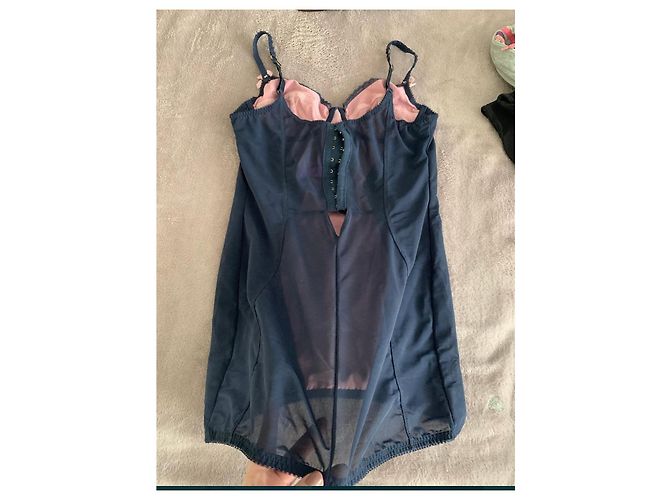 Agent Provocateur L'Agent Abito Slip Corset in Pizzo Blu Navy - vista 2