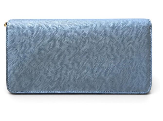 Cartera Prada de piel Saffiano azul con cadena dorada - vista 15
